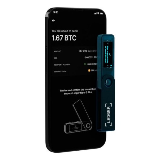 Monnaie offline LEDGER Nano S Plus Sécurité Bitcoin Ethereum USB-C Bleu