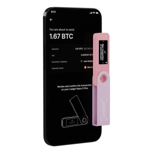 Monedero Ledger Nano S Plus USB-C Écran OLED Rose pastel