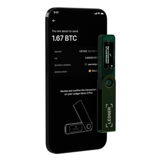 Portefeuille crypto LEDGER Nano S Plus USB-C OLED Vert émeraude