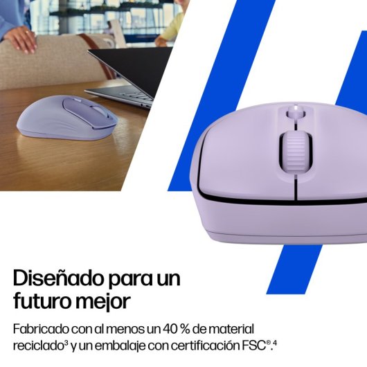 Ratón HP 400 Inalámbrico Dual Bluetooth/USB 2.4GHZ Silencioso Batería 24 Meses 6000DPI Silicona Suave Púrpura