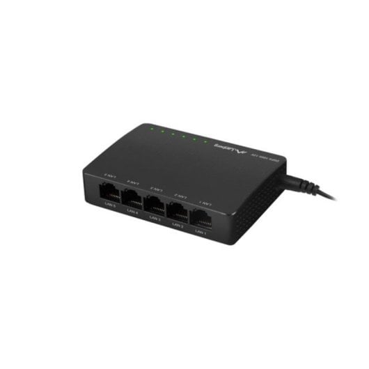 Switch Lanberg DSP2-1005-12V 5 Portas Gigabit Ethernet Preto Plug & Play