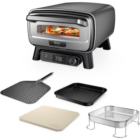 Forno de pizza Ninja MO201EU pedra 30 cm inox air fryer exterior