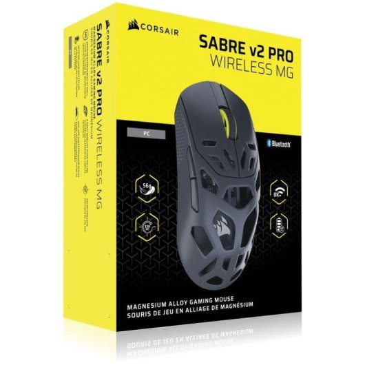 Ratón Corsair SABRE v2 PRO WIRELESS MG Wireless 26000DPI 8000Hz 6 Tasten Schwarz Magnesium