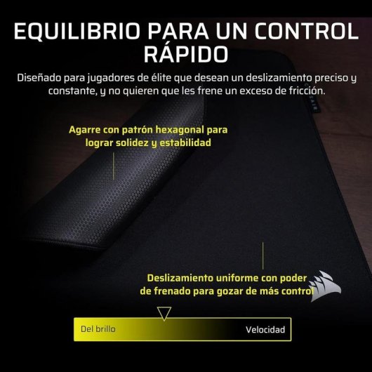 Tappetino Mouse Corsair CH-941C0A0-WW Pro Control Medio Antiscivolo Lavabile Nero