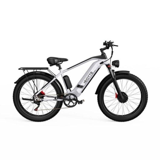 Bicicleta Elétrica DUOTTS F26 1500W Bateria 840Wh 50km Prata-Branco Pneus 26x4.0