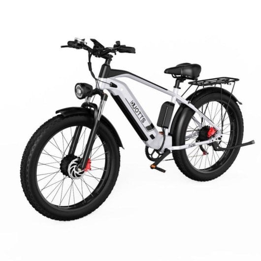 Bicicleta Elétrica DUOTTS F26 1500W Bateria 840Wh 50km Prata-Branco Pneus 26x4.0