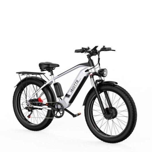 Bicicleta Elétrica DUOTTS F26 1500W Bateria 840Wh 50km Prata-Branco Pneus 26x4.0