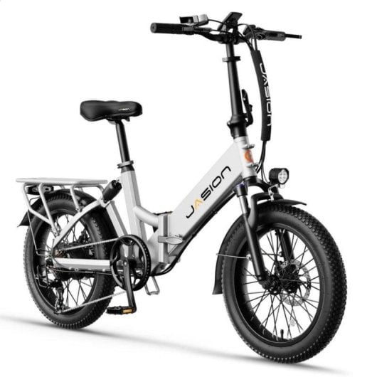 Bicicleta elétrica JASION EB7 ST motor 500W 48V10Ah pneus 20" dobrável branco