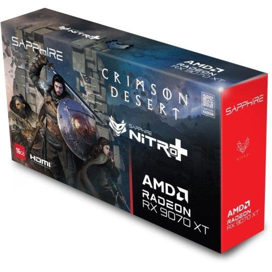 Tarjeta Gráfica Sapphire Radeon RX 9070 XT NITRO+ OC 16GB GDDR6 Crimson Desert