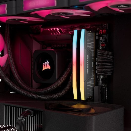 Memoria RAM Corsair VENGEANCE RGB RS 32GB 2x16GB DDR5 5200MHz CL40 Intel XMP AMD EXPO RGB Grau