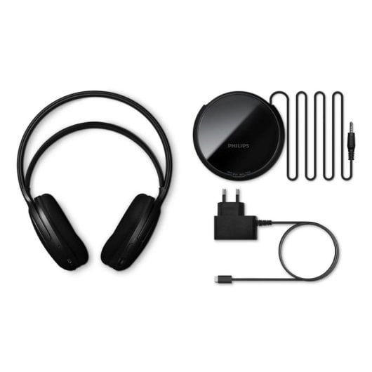 Auriculares Philips SHC5200M2/12 inalámbricos RF para TV con micrófono y cancelación de ruido negros