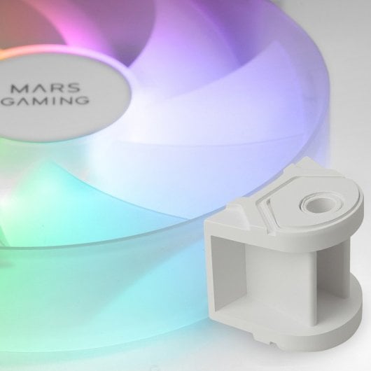Mars Gaming MF-4A Kit 4 ventole 120mm ARGB Rainbow Doppio connettore 5V 3pin Bianco
