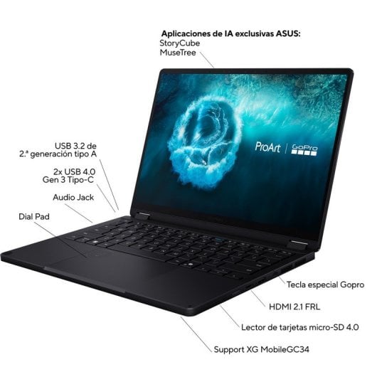 Portátil Asus ProArt GoPro Edition HN7306EAC-LX084W 13.3" AMD Ryzen AI MAX+ 395 128GB 2TB SSD Radeon Windows 11