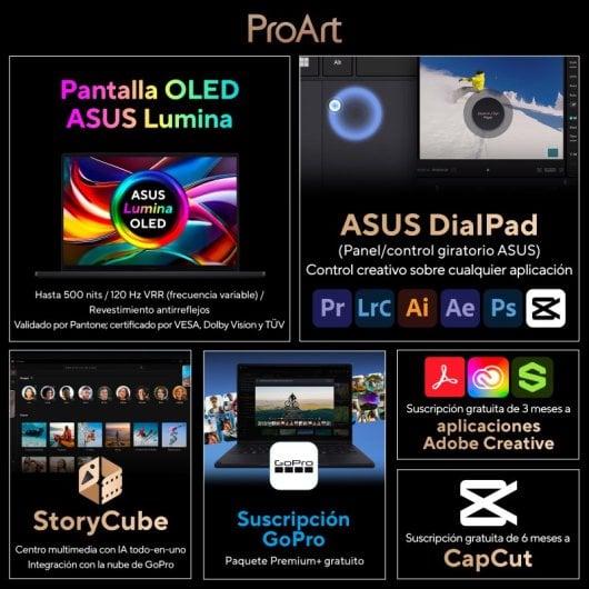 Portátil Asus ProArt GoPro Edition HN7306EAC-LX084W 13.3" AMD Ryzen AI MAX+ 395 128GB 2TB SSD Radeon Windows 11