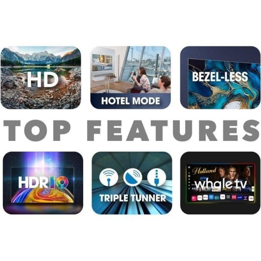 TV Smart Tech LED 32HH01K 32" HD 60Hz Smart TV Whale OS HDR Dolby Audio