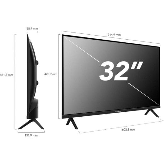 TV Smart Tech LED 32HH01K 32" HD 60Hz Smart TV Whale OS HDR Dolby Audio