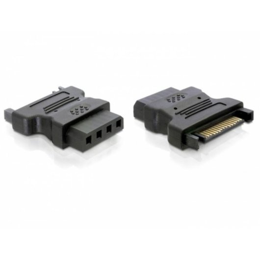 Adaptateur DeLOCK IDE 4p vers SATA 15p noir connecteurs mâle femelle