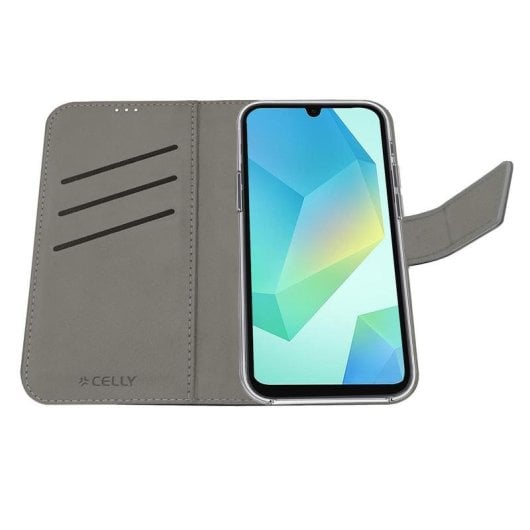 Funda para móvil Celly WALLY Funda cartera Similicuir Noir avec support pour Samsung Galaxy A17 5G/4G