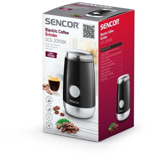 Moulin à café Sencor SCG 2051BK 60g lames inox noir 150W