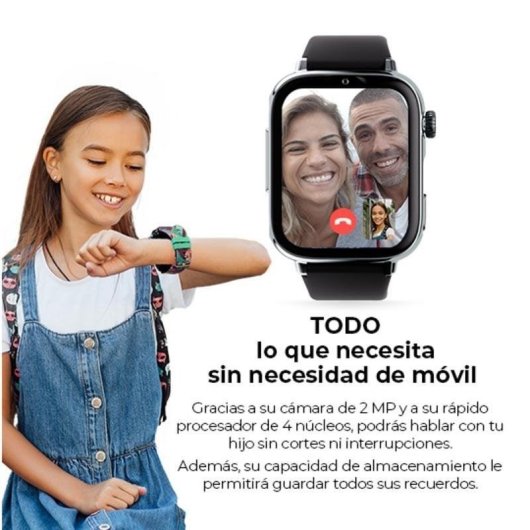 SaveFamily SaveWatch Plus 2 4G GPS 1.85" AMOLED Plata Verde IP68 Pulsómetro SOS Android