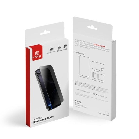 Protetor de Ecrã Crong Privacy 3D Armour Glass iPhone 16 Pro Max Vidro 9H