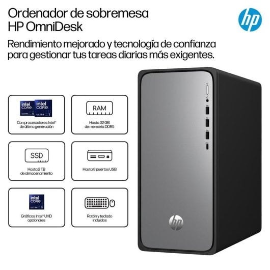 HP OmniDesk M02-0021ns Intel Core i5-14400 16GB 1TB SSD UHD Graphics FreeDOS WiFi6