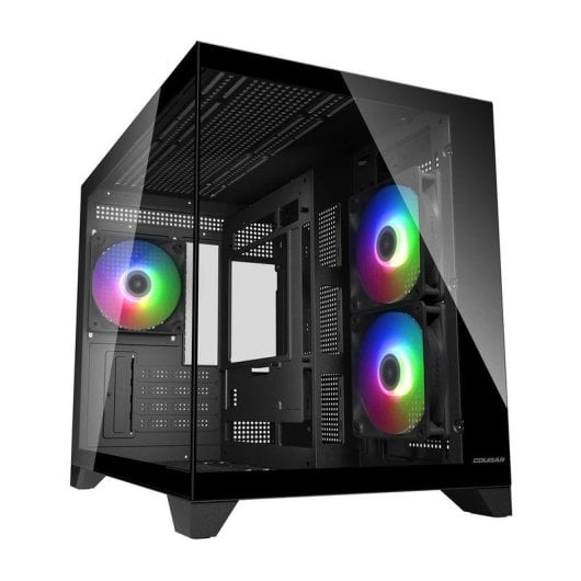 Caixa Cougar CGR-2QA6B-RGB Mini Tower Vidro Temperado RGB Gaming