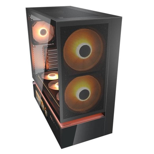 Caixa Cougar CGR-2DA4B-MV Vidro Temperado Midi Tower LCD RGB Gaming