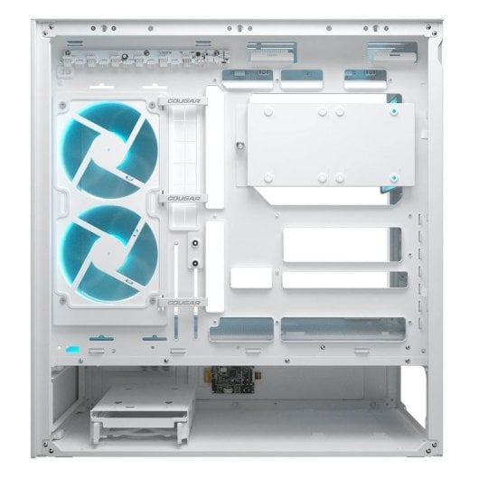 Caixa Cougar CGR-2DA4W-V Midi Tower LCD RGB Vidro Temperado Branca