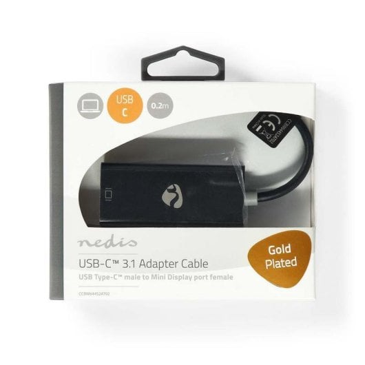 Adaptador de Cabo Vídeo Nedis CCBW64452AT02 USB-C para Mini DisplayPort 0,2 m