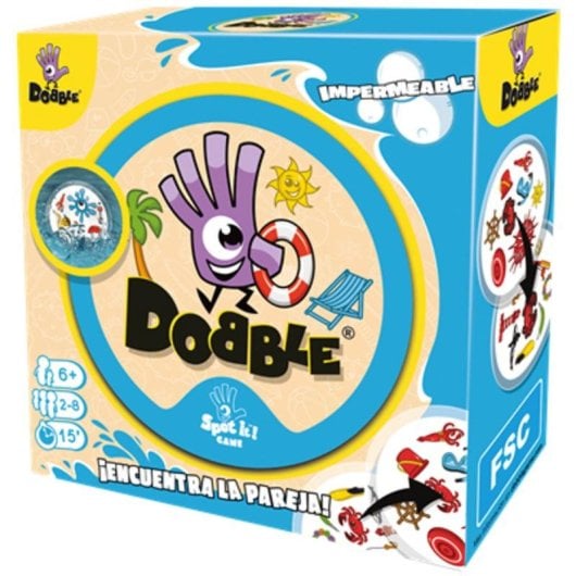 Jogo de Cartas Asmodee Dobble Impermeável Familiar Exterior/Interior