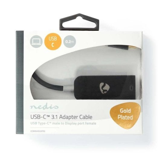 Adaptador Gráfico USB Nedis CCBW64352AT02 USB-C DisplayPort 8K 0,2m Antracite
