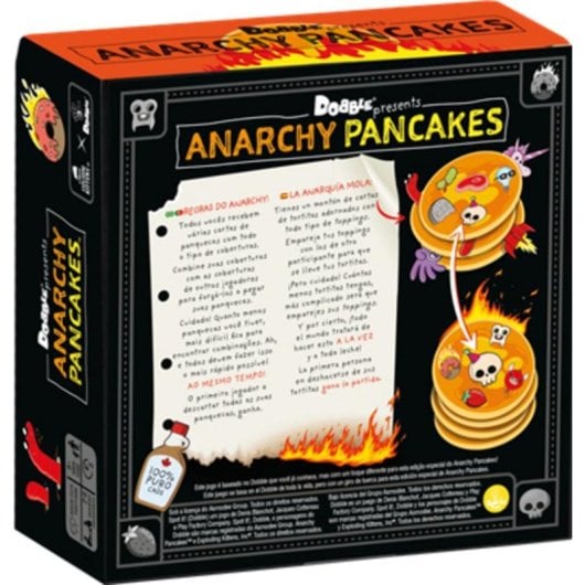 Jogo de cartas Asmodee Dobble Anarchy Pancakes multijogador lógico 7+ 2-8 jogadores