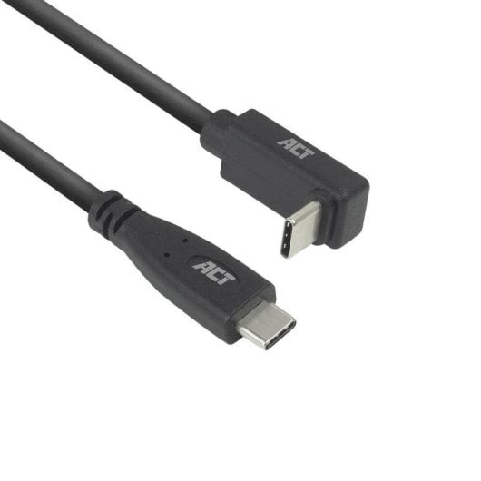 Câble USB Roline Type-C 0,5 m 10 Gbps angle 60 W Noir