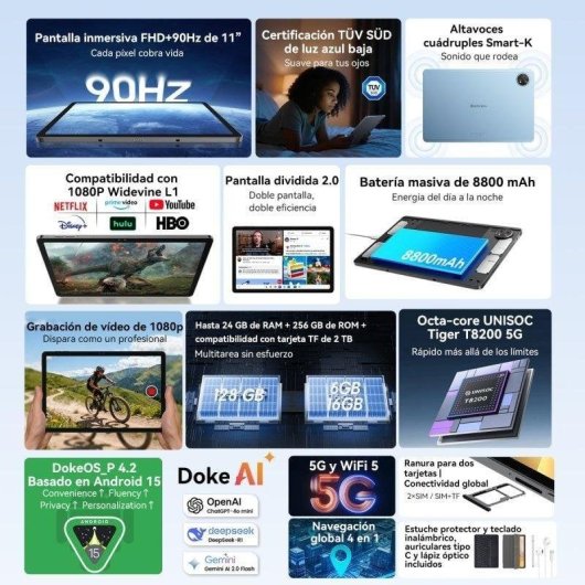 Tablet Blackview Zeno 10 5G 11" 6GB 128GB Azul