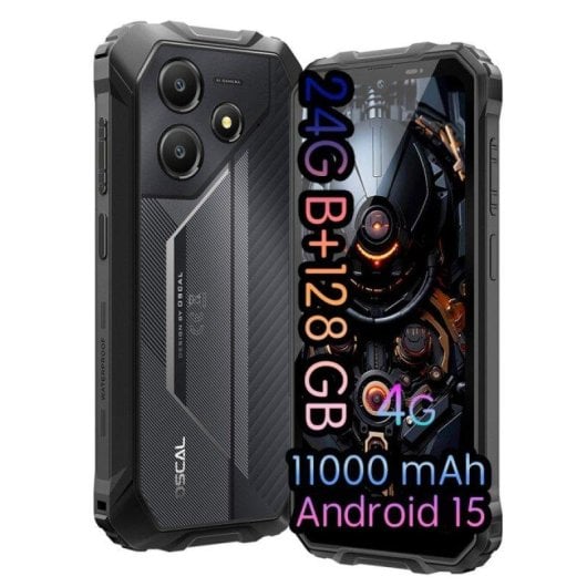 OSCAL Marine 2 8GB 128GB 6.56" IPS 90Hz 4G Dual SIM NFC Bateria 11000mAh Android 15 Preto