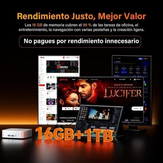 Mini PC GEEKOM A8 AMD Ryzen 7 8745HS 16GB 1TB SSD Radeon 780M Windows 11 Pro