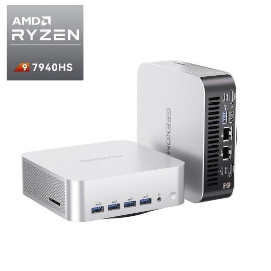 Mini PC GEEKOM A7 Max AMD Ryzen 9 7940HS 16GB 1TB SSD Radeon 780M USB4 SD UHS-II LAN Dual