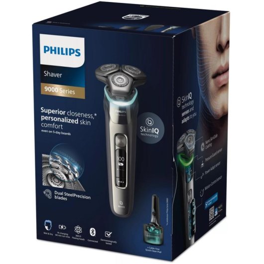 Afeitadora Philips SHAVER Series 9000 S9974/55 eléctrica Wet & Dry SkinIQ cromo
