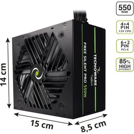 Fonte de Alimentação Tecnoware Free Silent PRO 550W PFC Ativo funcionamento silencioso