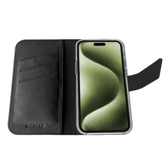 Funda para móvil Celly WALLYMAG Funda cartera Similicuir Noir MagSafe pour iPhone 17