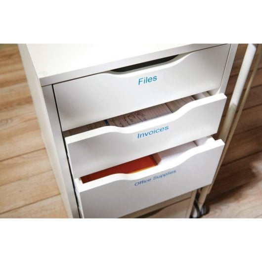 Cinta para etiquetas DYMO D1 Azul sobre blanco 9 mm x 7 m poliéster