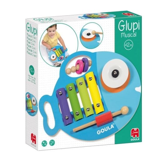 Jeu éducatif Goula Glupi Musical 3 en 1 bois multi-activités
