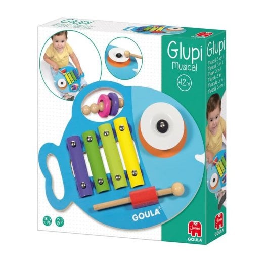 Jeu éducatif Goula Glupi Musical 3 en 1 bois multi-activités