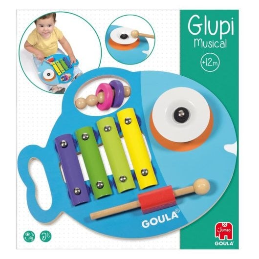 Jeu éducatif Goula Glupi Musical 3 en 1 bois multi-activités