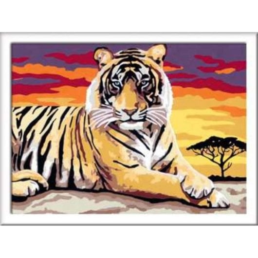 Kit de pintura Ravensburger CreArt Majestic Tiger pinturas acrílicas 16 cores