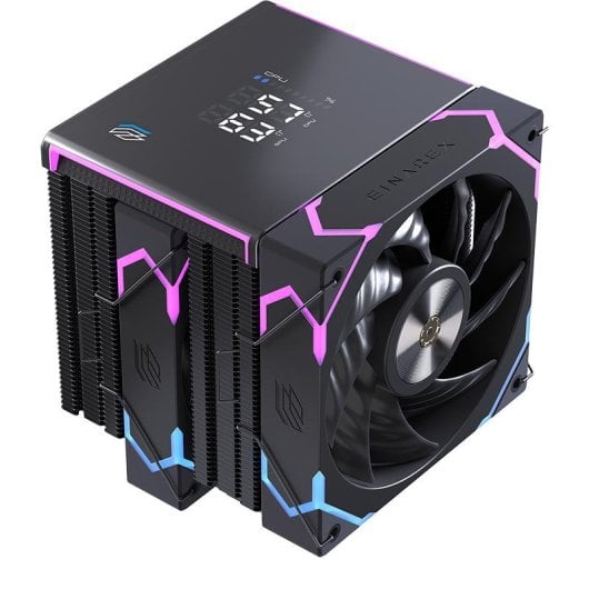 Refrigeração a Ar Einarex Socket AM5 120mm GLIDE G300 Black RGB Dual Fan