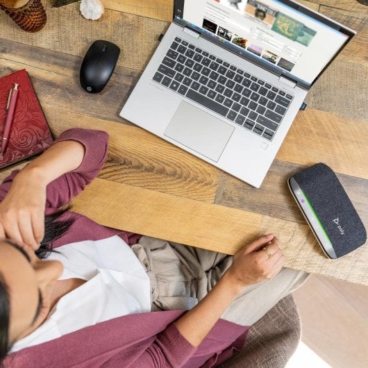 Altifalantes Poly Speakerphone USB-C/A Bluetooth 86dB portáteis redução ruído