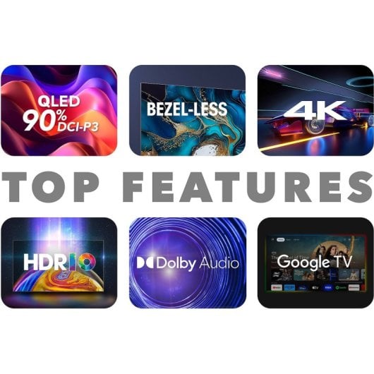 TV Smart Tech DLED 43QG02V 43" 4K UltraHD 60Hz Smart TV Google TV HDR Dolby Digital