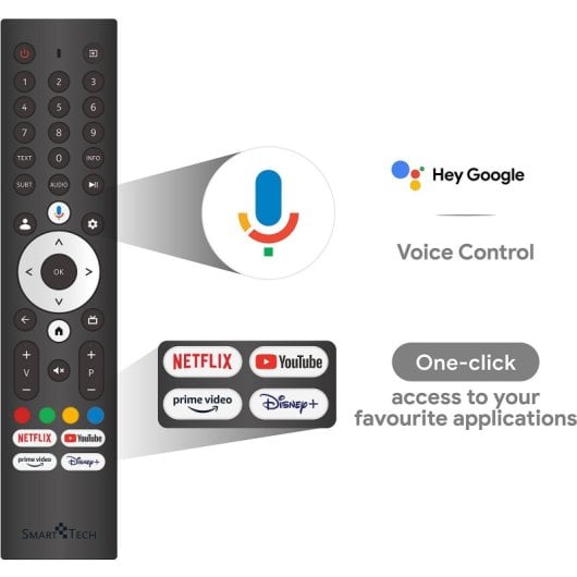 TV Smart Tech DLED 43QG02V 43" 4K UltraHD 60Hz Smart TV Google TV HDR Dolby Digital